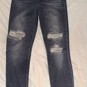 Joe's Jeans Dark Gray Distressed Skinny Jeans